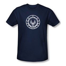 Battlestar Galactica - Mens Pegasus Badge T-Shirt In Navy