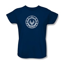 Battlestar Galactica - Womens Pegasus Badge T-Shirt In Navy