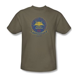 Battlestar Galactica - Mens Raptor Badge T-Shirt In Safari Green