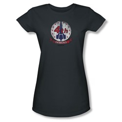 Battlestar Galactica - Womens Demons Badge T-Shirt In Charcoal