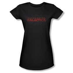 Battlestar Galactica - Womens Battered Logo T-Shirt In Black