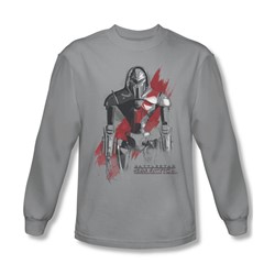 Battlestar Galactica - Mens Rebel Cenurion Long Sleeve Shirt In Silver