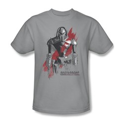 Battlestar Galactica - Mens Rebel Cenurion T-Shirt In Silver