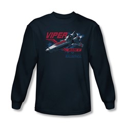 Battlestar Galactica - Mens Viper Mark Ii Long Sleeve Shirt In Navy