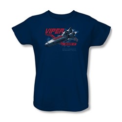 Battlestar Galactica - Womens Viper Mark Ii T-Shirt In Navy