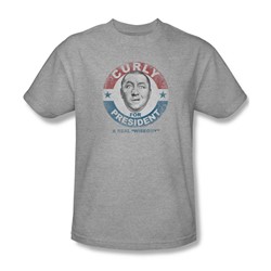 Three Stooges - Mens Curly For President T-Shirt In Heather