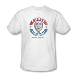 Three Stooges - Mens Curly For President T-Shirt In White