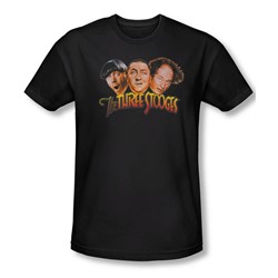Three Stooges - Mens Three Head Logo T-Shirt In Black