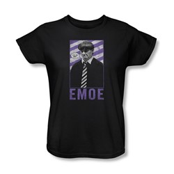 Three Stooges - Womens Emoe T-Shirt In Black