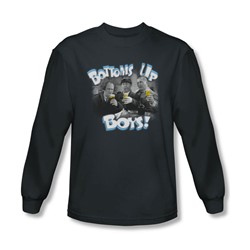 Three Stooges - Mens Bottoms Up Long Sleeve Shirt In Charcoal
