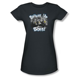 Three Stooges - Womens Bottoms Up T-Shirt In Charcoal