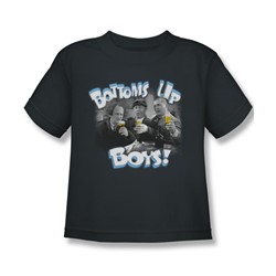 Three Stooges - Little Boys Bottoms Up T-Shirt In Charcoal