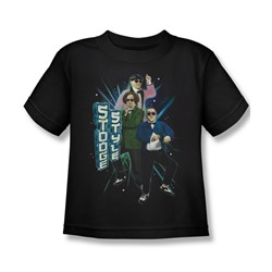 Three Stooges - Little Boys Stooge Style T-Shirt In Black