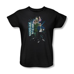 Three Stooges - Womens Stooge Style T-Shirt In Black