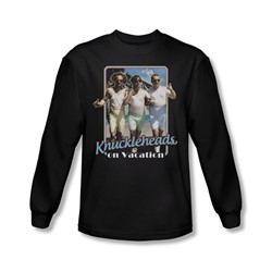 Three Stooges - Mens Knucklesheads On Vacation Long Sleeve Shirt In Black