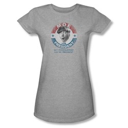 Three Stooges - Womens Moe For President T-Shirt In Heather