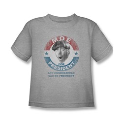 Three Stooges - Little Boys Moe For President T-Shirt In Heather