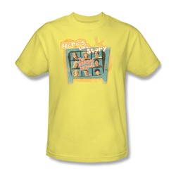 Brady Bunch - Mens Here'S The Story T-Shirt In Banana