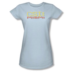 Csi: Miami - Womens Logo Distressed T-Shirt In Light Blue