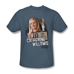 Csi - Mens Catherine Willows T-Shirt In Slate