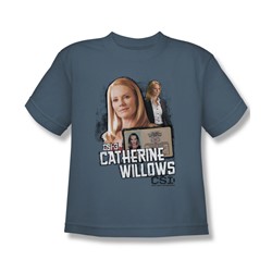 Csi - Big Boys Catherine Willows T-Shirt In Slate