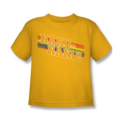 Mork & Mindy - Little Boys Nanu Rainbow T-Shirt In Gold