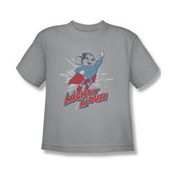 Mighty Mouse - Big Boys Mighty Blast Off T-Shirt In Silver