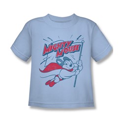 Mighty Mouse - Little Boys Mighty Flag T-Shirt In Light Blue