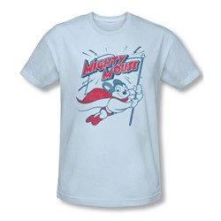 Mighty Mouse - Mens Mighty Flag T-Shirt In Light Blue