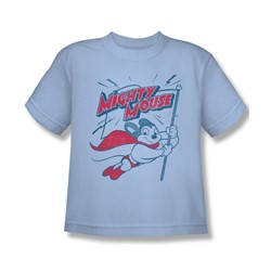Mighty Mouse - Big Boys Mighty Flag T-Shirt In Light Blue