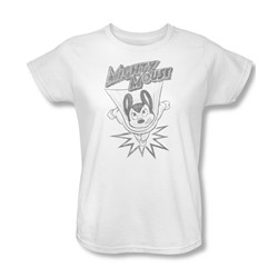 Mighty Mouse - Womens Bursting Out T-Shirt In White