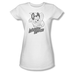 Mighty Mouse - Womens Mighty Sketch T-Shirt In White