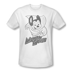Mighty Mouse - Mens Mighty Sketch T-Shirt In White