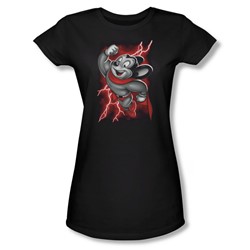 Mighty Mouse - Womens Mighty Storm T-Shirt In Black