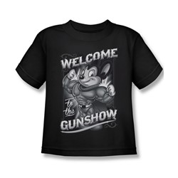 Mighty Mouse - Little Boys Mighty Gunshow T-Shirt In Black