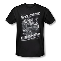 Mighty Mouse - Mens Mighty Gunshow T-Shirt In Black