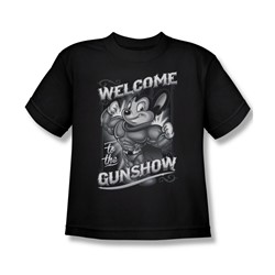 Mighty Mouse - Big Boys Mighty Gunshow T-Shirt In Black