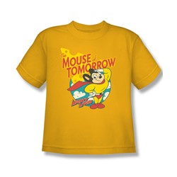 Mighty Mouse - Big Boys Mouse Of Tomorrow T-Shirt In Gold