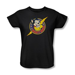 Mighty Mouse - Womens Mighty Hero T-Shirt In Black