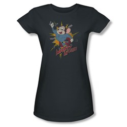 Mighty Mouse - Womens Break Through T-Shirt In Charcoal