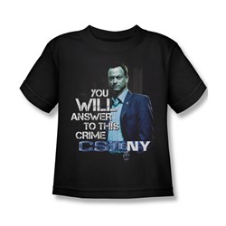 Csi Ny - Little Boys You Will Answer T-Shirt In Black
