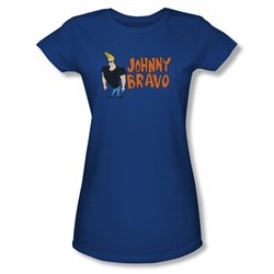 Johnny Bravo - Womens Johnny Logo T-Shirt In Royal