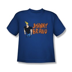 Johnny Bravo - Big Boys Johnny Logo T-Shirt In Royal