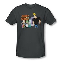 Johnny Bravo - Mens Johnny & Friends T-Shirt In Charcoal