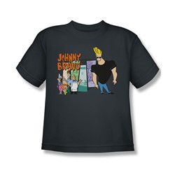 Johnny Bravo - Big Boys Johnny & Friends T-Shirt In Charcoal