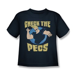 Johnny Bravo - Little Boys Check The Pects T-Shirt In Navy