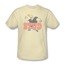 Johnny Bravo - Mens Stud T-Shirt In Cream
