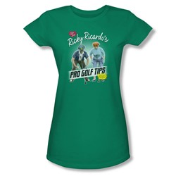 I Love Lucy - Womens Pro Golf Tips T-Shirt In Kelly Green