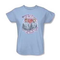 I Love Lucy - Womens Lucy'S Workout T-Shirt In Light Blue
