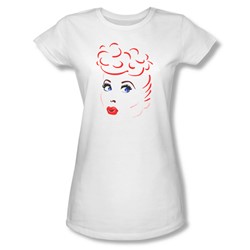 I Love Lucy - Womens Lines Face T-Shirt In White